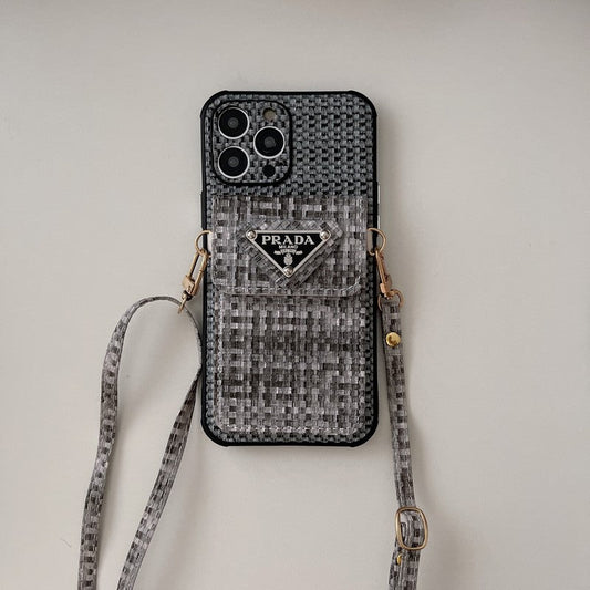 Luksuzna tkana torba za kartice Crossbody etui za iPhone