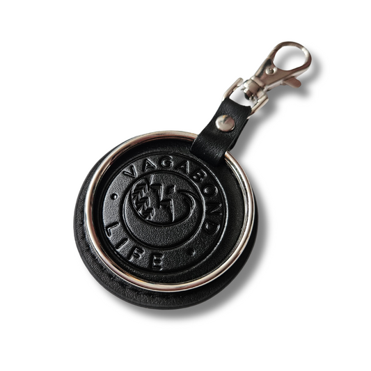 Porte-clés en cuir noir