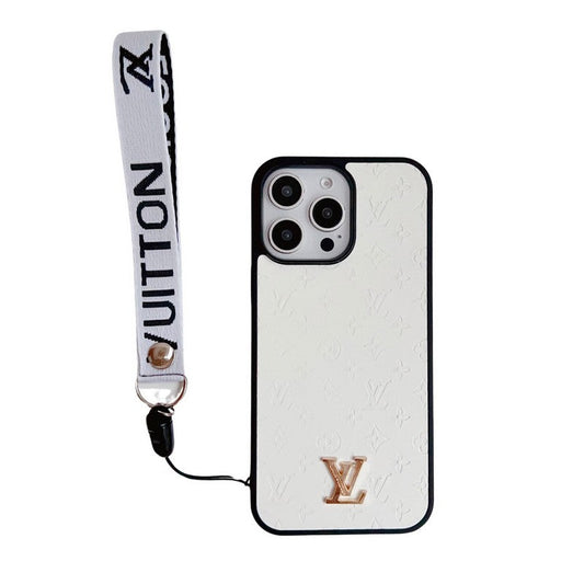 Ylellinen ruskea käsiketjullinen iPhone-kotelo