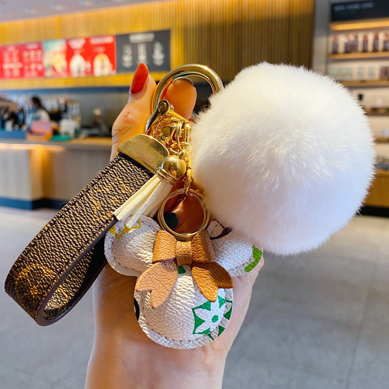 럭셔리 미키 키체인 – 인조 가죽 & 핸드백 또는 차량용 퍼폼 참