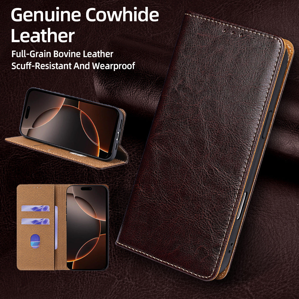 Fíor Cás Fón Sparán Leathar Lán-Gráin Cowhide