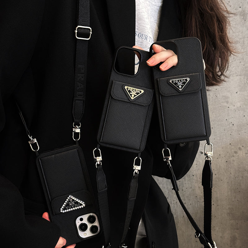 Luxusní crossbody kožené pouzdro na iPhone