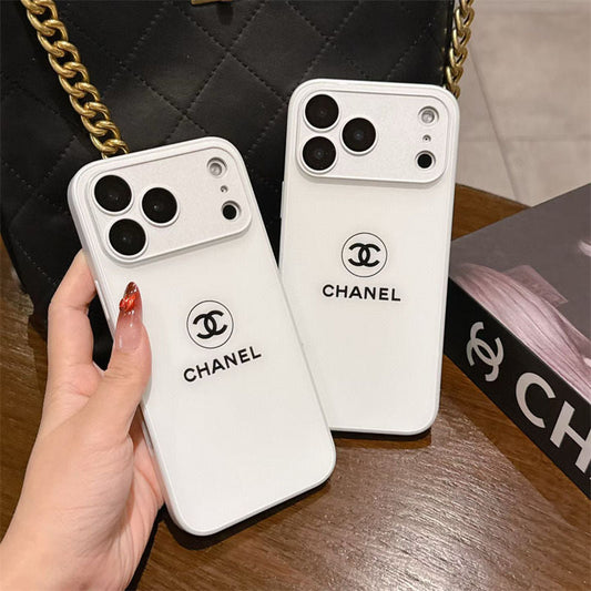 Husă clasică pentru iPhone de lux minimalistă – ediție albă lucioasă