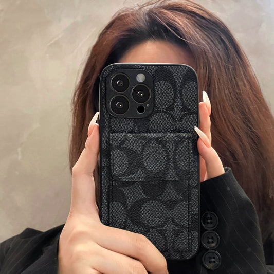 Klasična torbica za iPhone z denarnico črna-HP240513