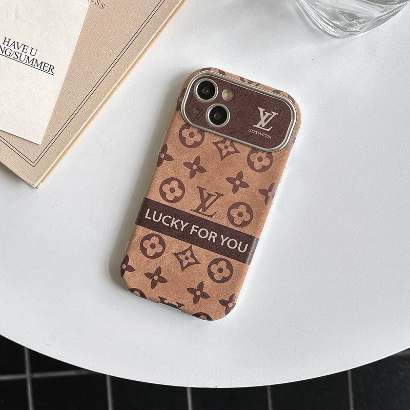 Luxusné hnedé & čierne klasické kožené puzdro na iPhone