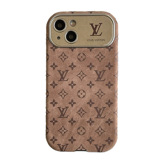 Ylellinen ruskea & musta klassinen nahkainen iPhone-kuori
