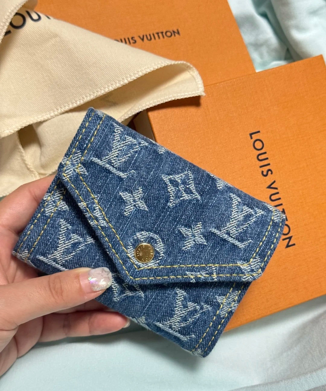 Luksus Denim Pyntet Capucines Mini Bag