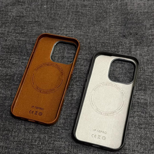 Coque iPhone classique en cuir véritable