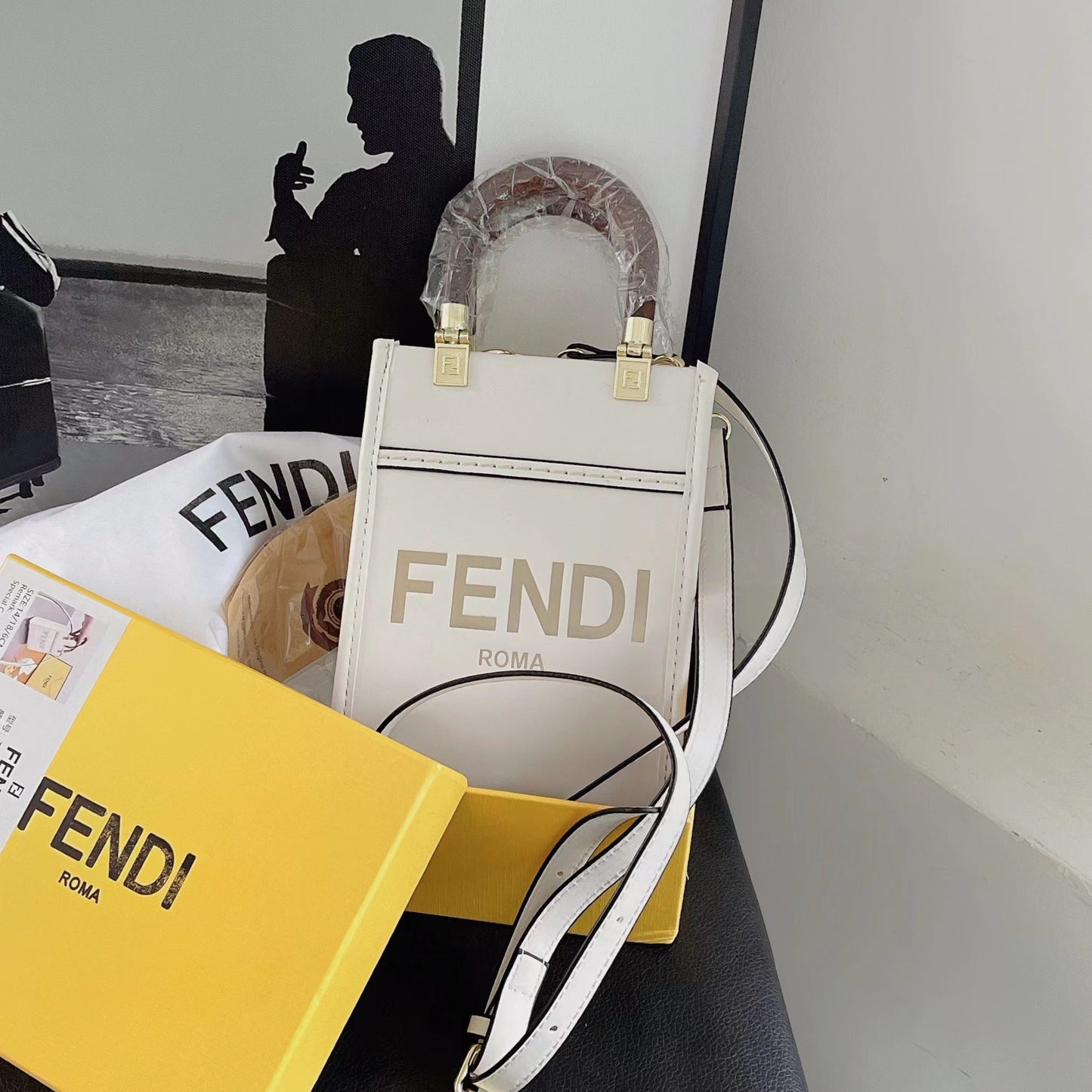 Klassieke draagtas met crossbodyband