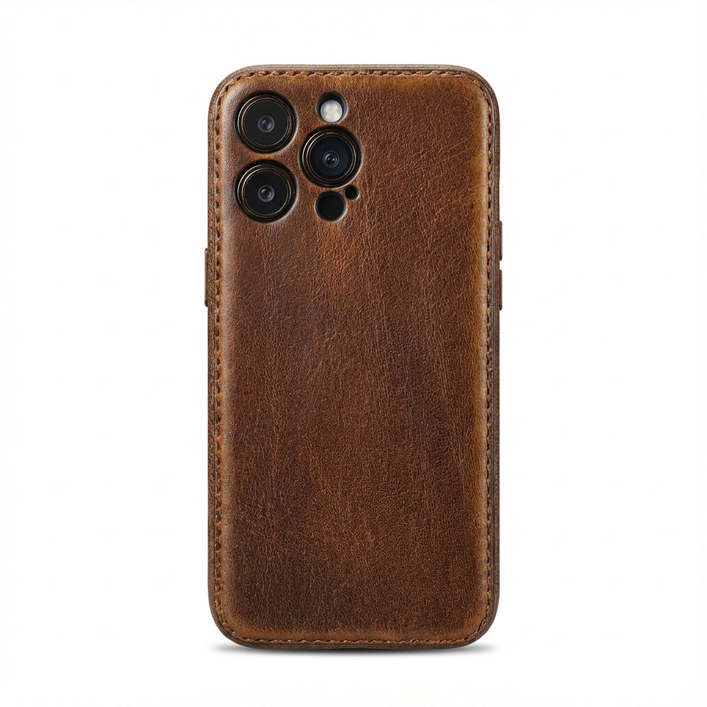 Kakavy käsintehty kasviparkitettu nahkainen iPhone-kotelo – Vintage Patina Edition