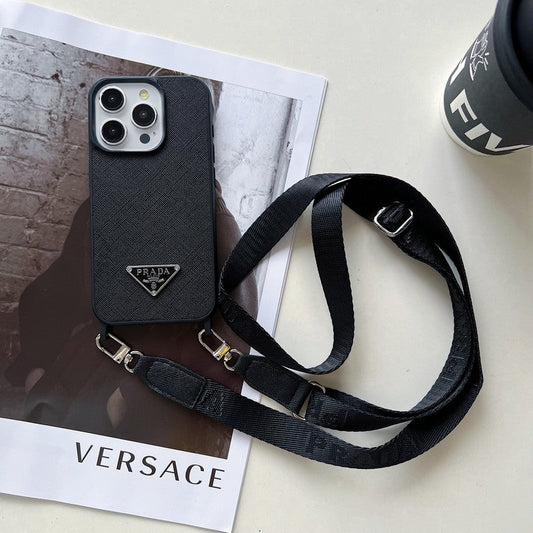 Ylellinen Crossbody nahkainen iPhone-kotelo