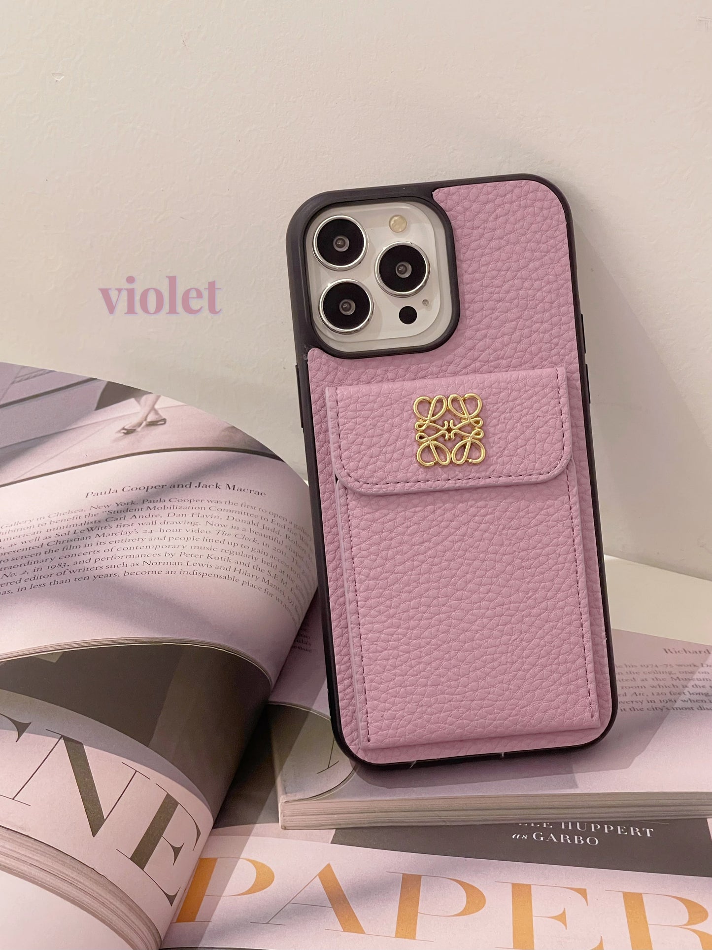 Luksuzni ovitek za iPhone z držalom za kartico, črn-QBK240603