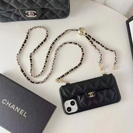 Πολυτελής Θήκη για iPhone Πορτοφόλι με Χέρι/Crossbody Chain