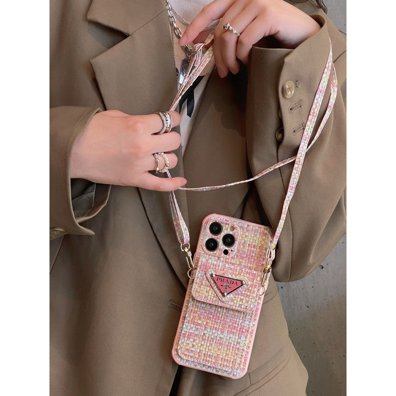 Custodia per iPhone a tracolla con borsa per carte di lusso