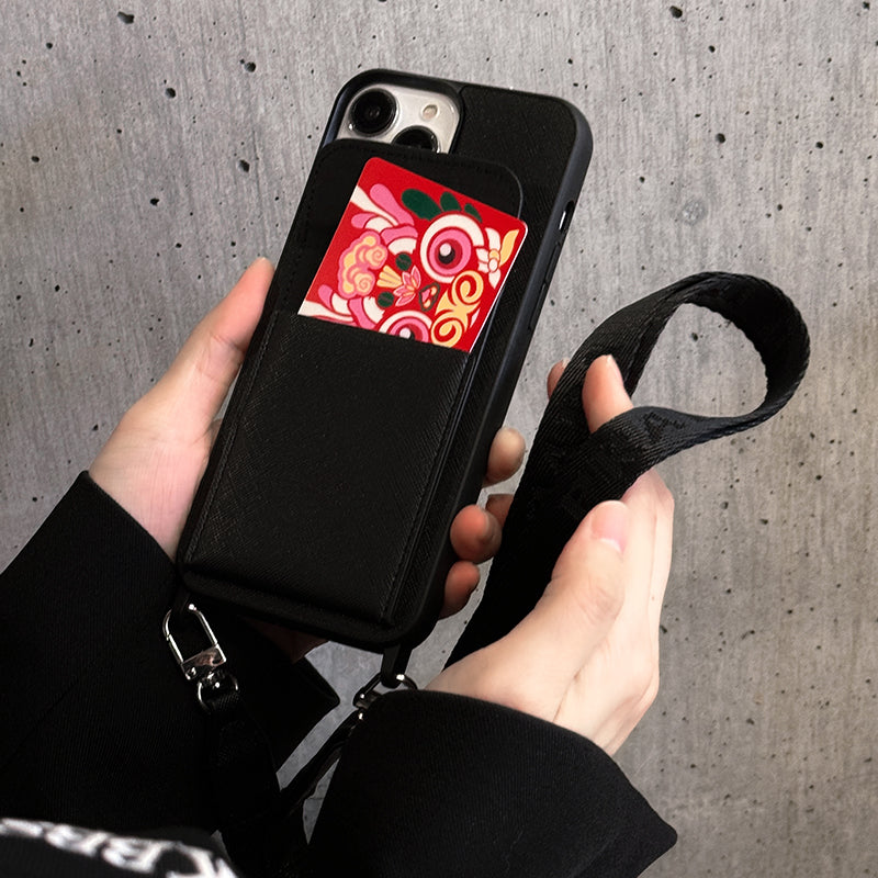 Luxusní crossbody kožené pouzdro na iPhone