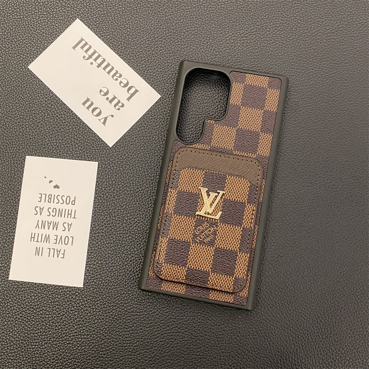 SAMSUNG GALAXY PETITE MALLE PUHELINKOTELOT KORTTIPIDIKKE MONOGRAM CANVAS