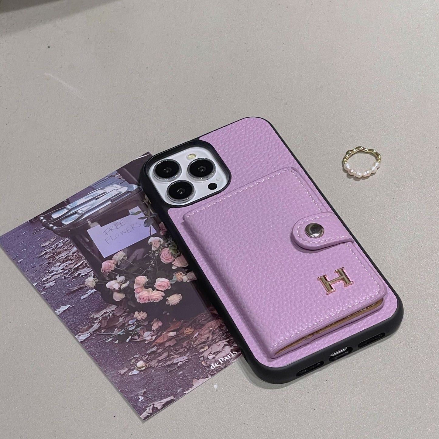 Custodia per iPhone porta carte in pelle H
