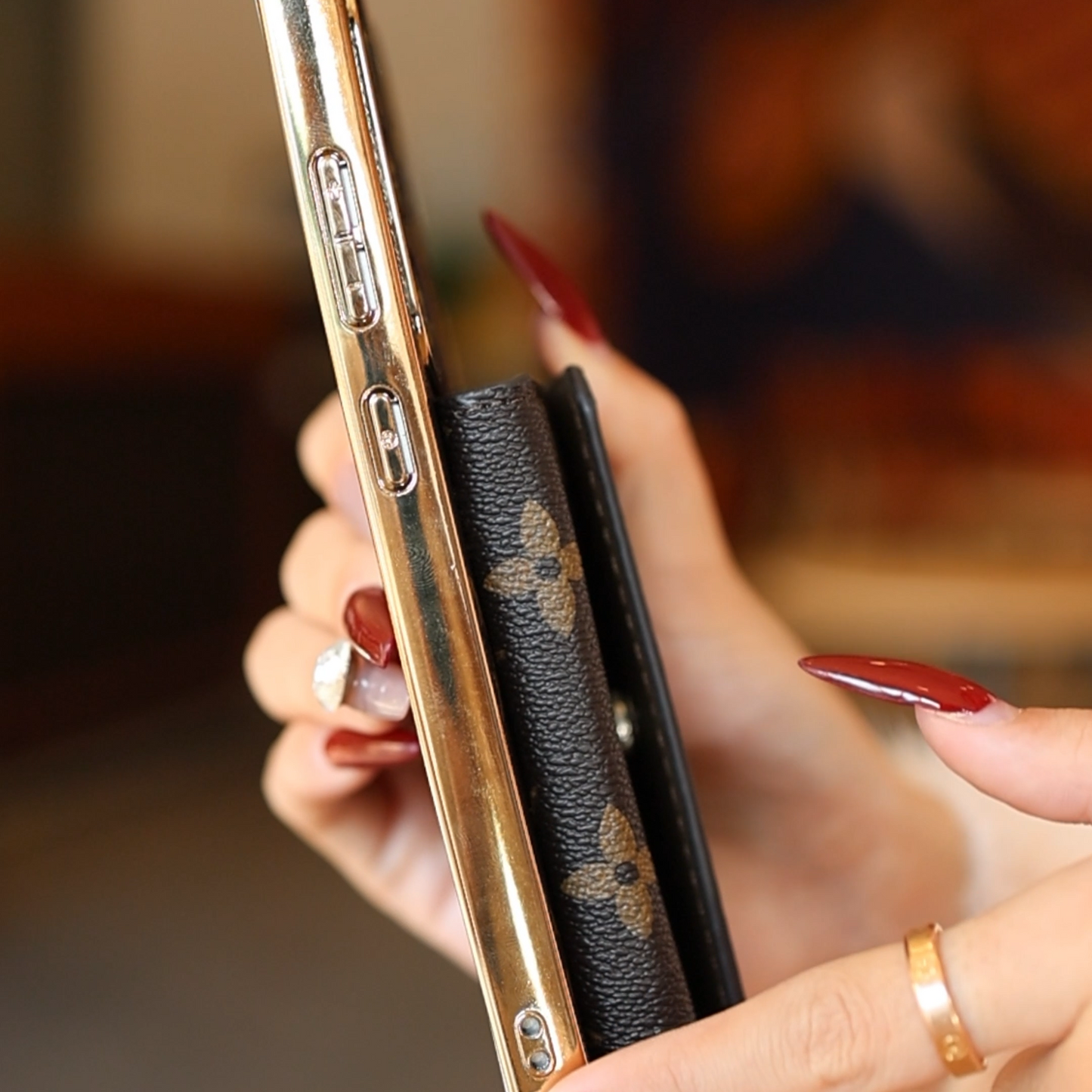Étui Samsung en cuir de qualité supérieure avec porte-cartes & Dragonne