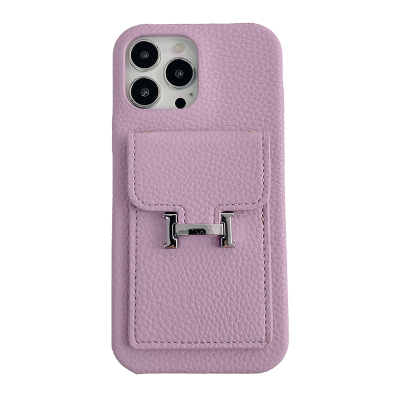 Custodia per iPhone in pelle con portacarte H