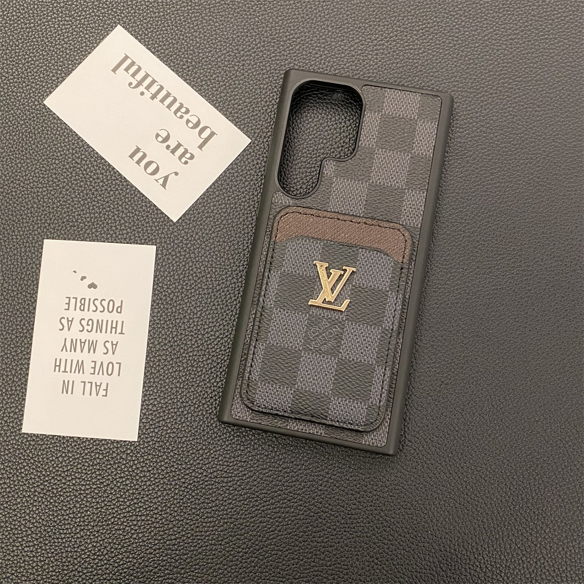 SAMSUNG GALAXY PETITE MALLE PUHELINKOTELOT KORTTIPIDIKKE MONOGRAM CANVAS