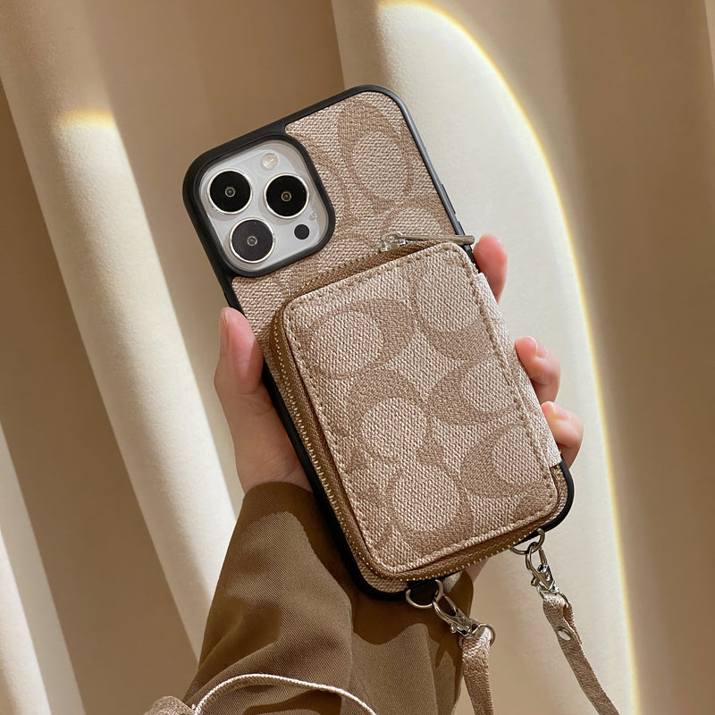 Custodia classica per iPhone con portafoglio Coffee-LQB241412