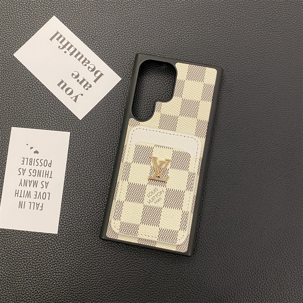 SAMSUNG GALAXY PETITE MALLE PUHELINKOTELOT KORTTIPIDIKKE MONOGRAM CANVAS