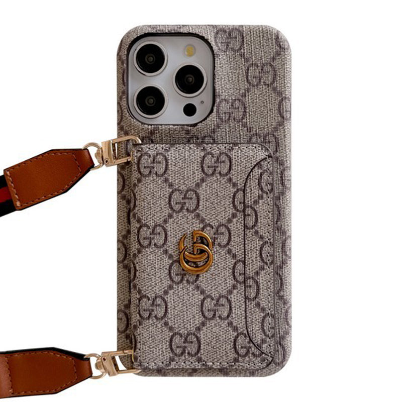 Mála Cárta Préimh Crossbody Cás iPhone Clasaiceach