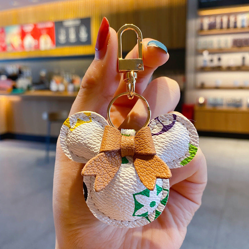 럭셔리 미키 키체인 – 인조 가죽 & 핸드백 또는 차량용 퍼폼 참