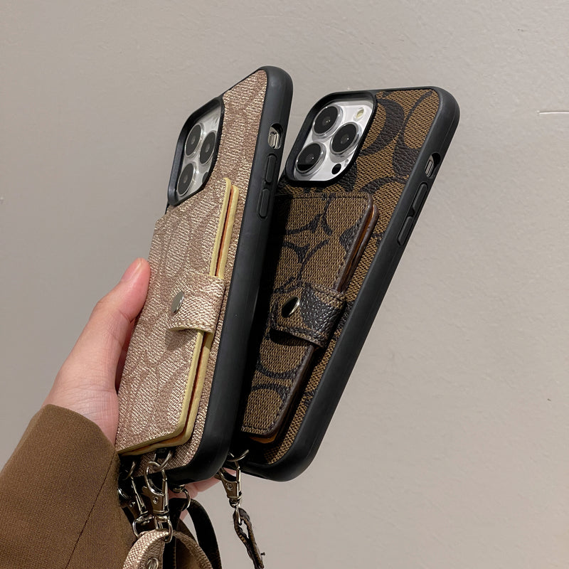 Cás iPhone Clasaiceach Le Sparán Agus Strap Bán -SZK240402