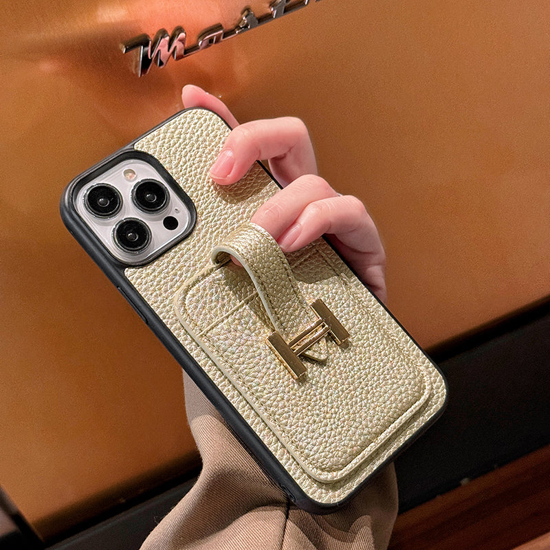 Étui pour iPhone en cuir avec porte-carte H