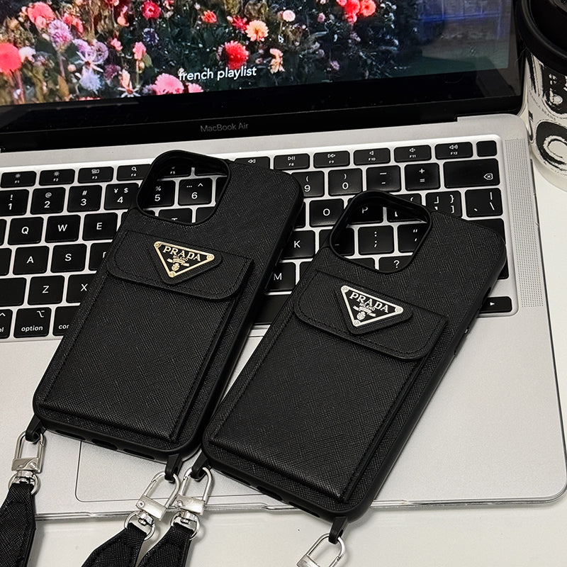Luxusní crossbody kožené pouzdro na iPhone