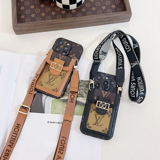 Ylellinen korttipidike Crossbody iPhone-kotelo