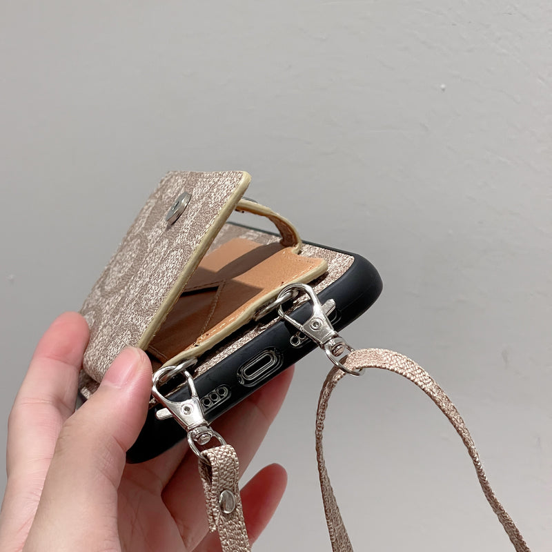 Cás iPhone Clasaiceach Le Sparán Agus Strap Bán -SZK240402