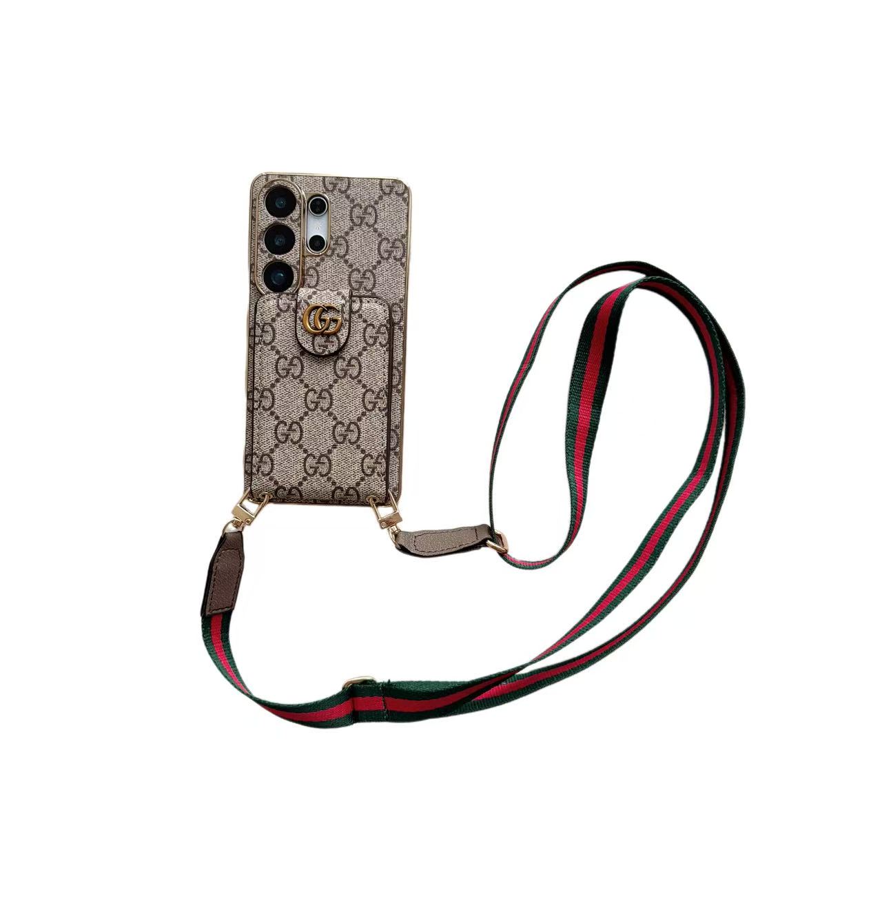 Ylellinen Monogram Crossbody puhelinkotelo korttitaskulla ja olkahihnalla