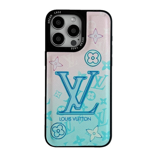 Ylellinen sininen nahkainen iPhone-kotelo