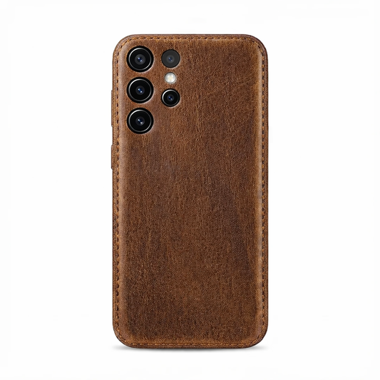 Käsintehty kasvisparkittu nahka Samsung-kotelo – Vintage Patina Edition
