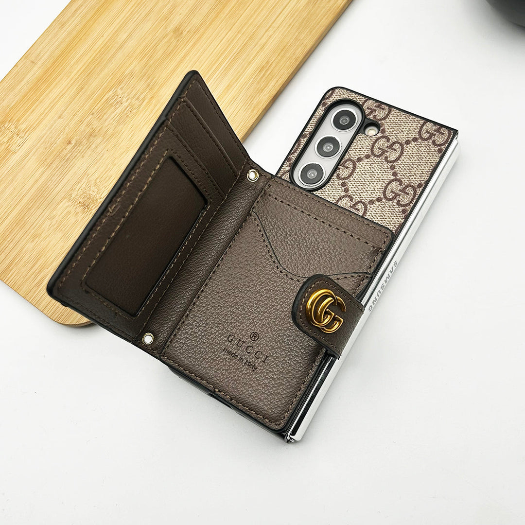 Samsung Galaxy Z Fold 6 럭셔리 패션 가죽 브랜드 케이스