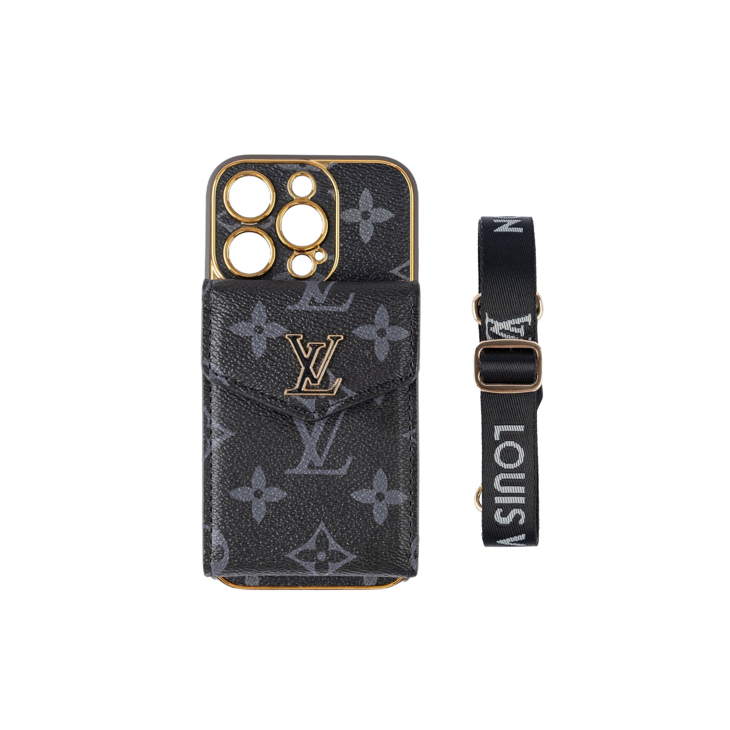 Capa clássica de luxo para iPhone com porta-cartões