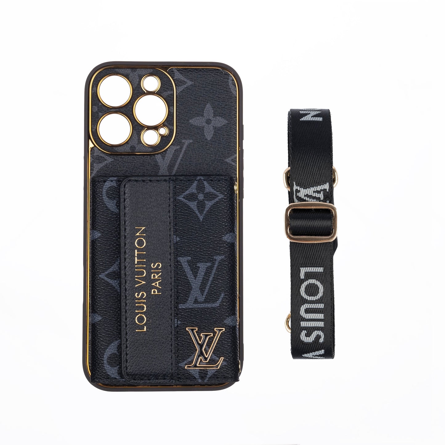 Luxusné pokročilé kožené puzdro na iPhone s držiakom karty & remienkom