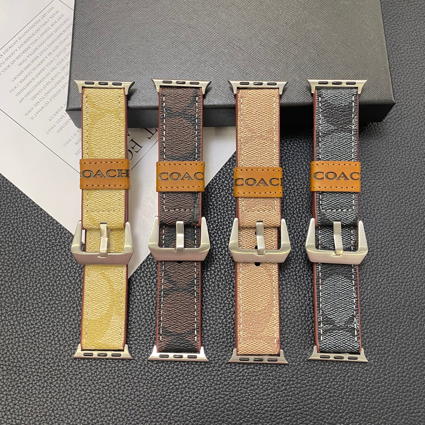 Læder Coach Apple Watch Band Coffee-YHK244221710