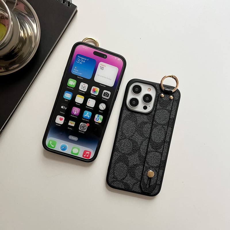 Capa clássica para iPhone com suporte, preta - Tamanho PW240330