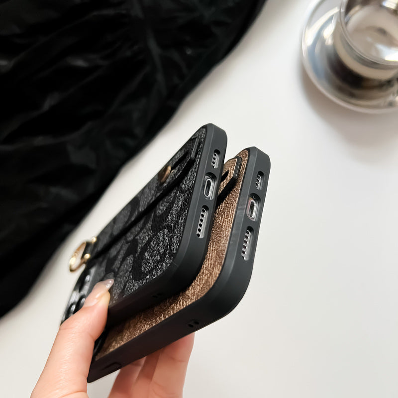 Capa clássica para iPhone com suporte, preta - Tamanho PW240330