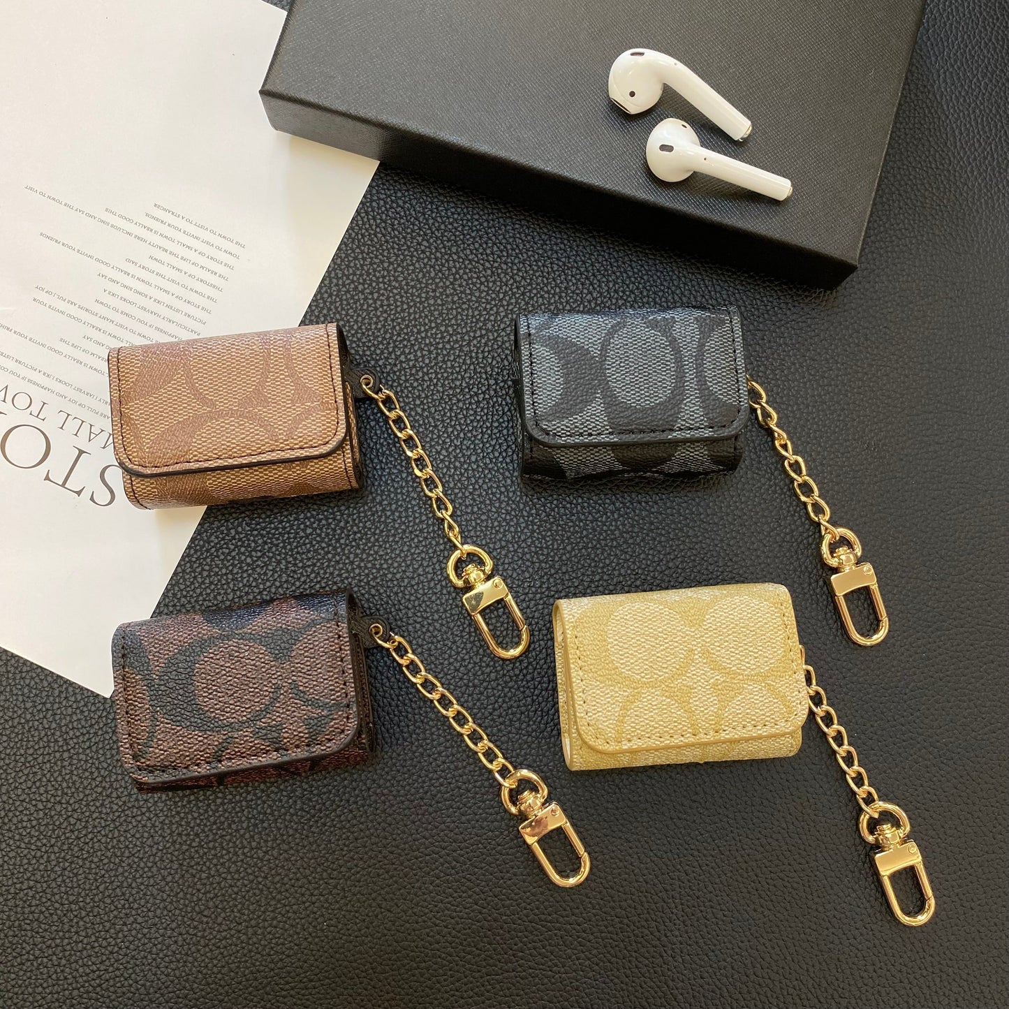 Luxury Classic AirPods Cases Dark brown-YH240425