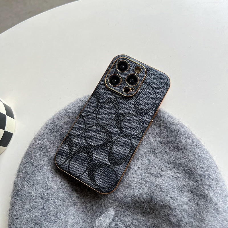 Κλασική θήκη iPhone Δερμάτινη Μαύρη -QBK240513
