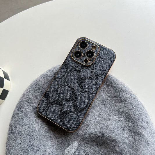 Klasična usnjena torbica za iPhone črna -QBK240513