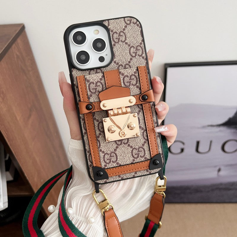Premium Card Bag Retiazka Klasické puzdro na iPhone