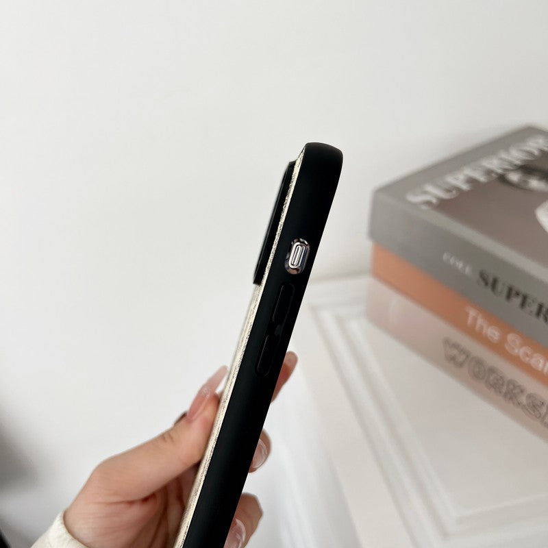Luxusní černé & bílé crossbody pouzdro na iPhone