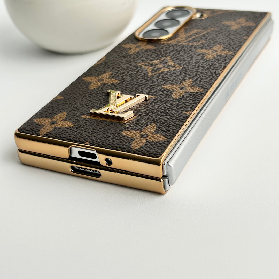 Samsung Galaxy Z Fold 6 Luxury kullattu nahkakotelo