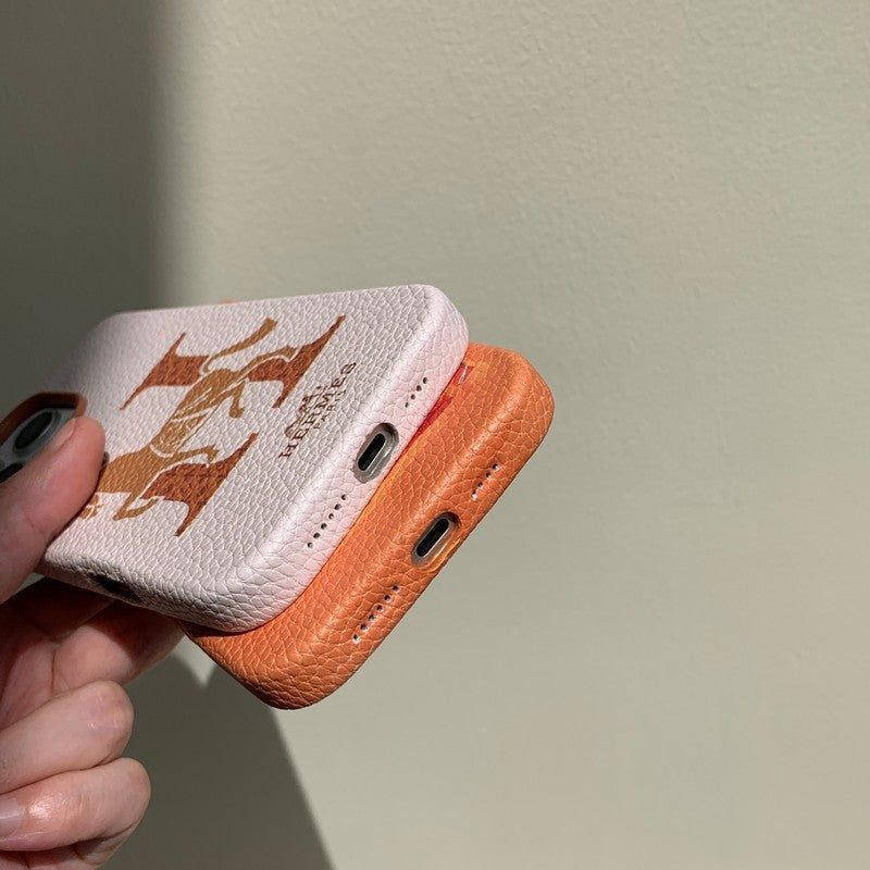Custodia classica per iPhone in pelle