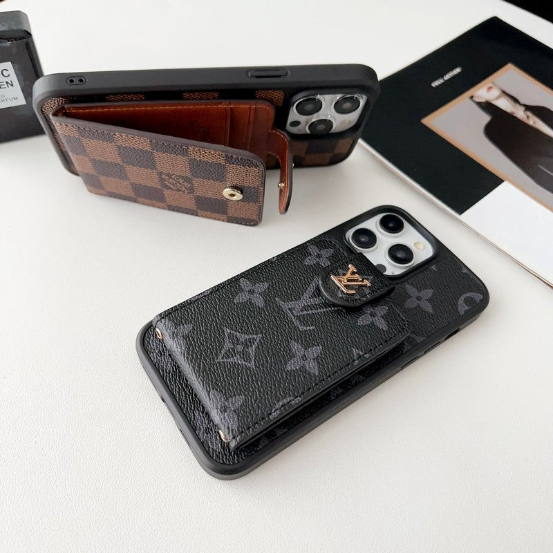 Luksuzna črno & bela torba za kartice, ovitek za iPhone